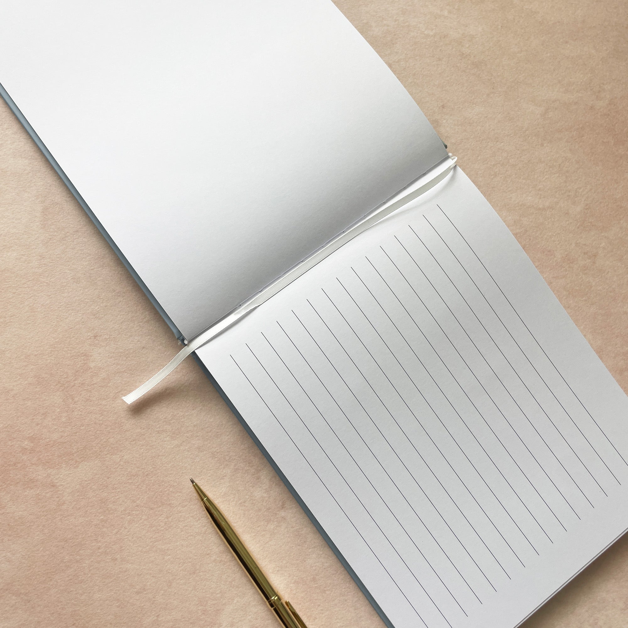Minimalist Dusty Blue Guest Book