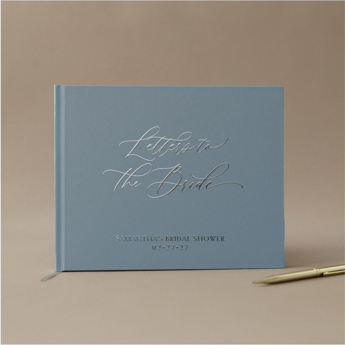 Bridal Shower Guest Book Letters to the Bride Guest Book Party Scrapbook Bridesmaids Letters Dusty Blue Bachelorette Party Book Bride Gift