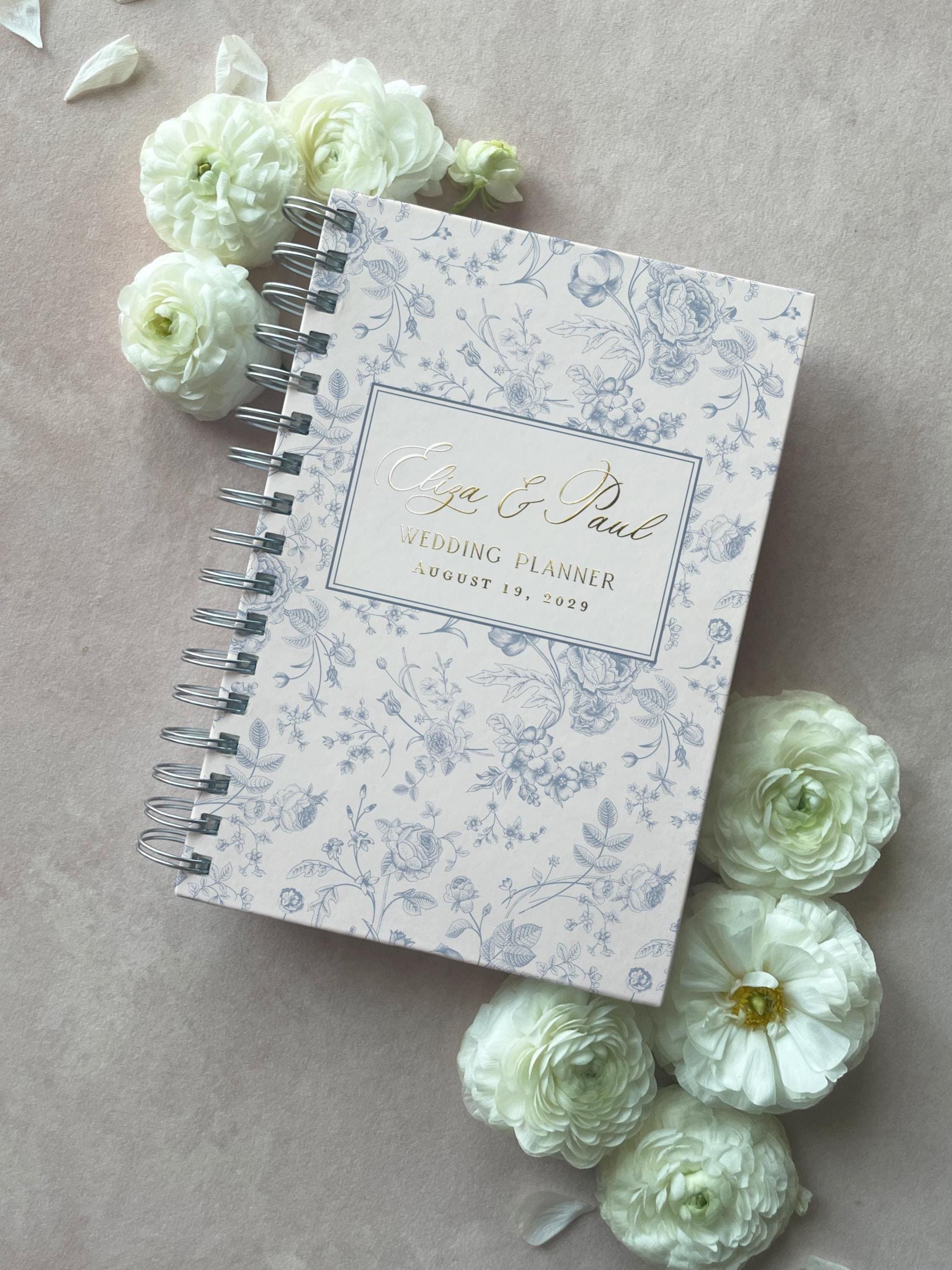 Personalized Blue French Toile Wedding Planner