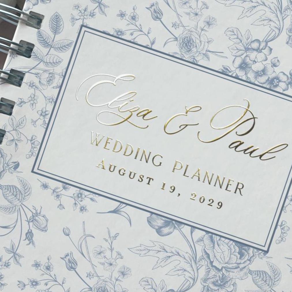 Personalized Blue French Toile Wedding Planner