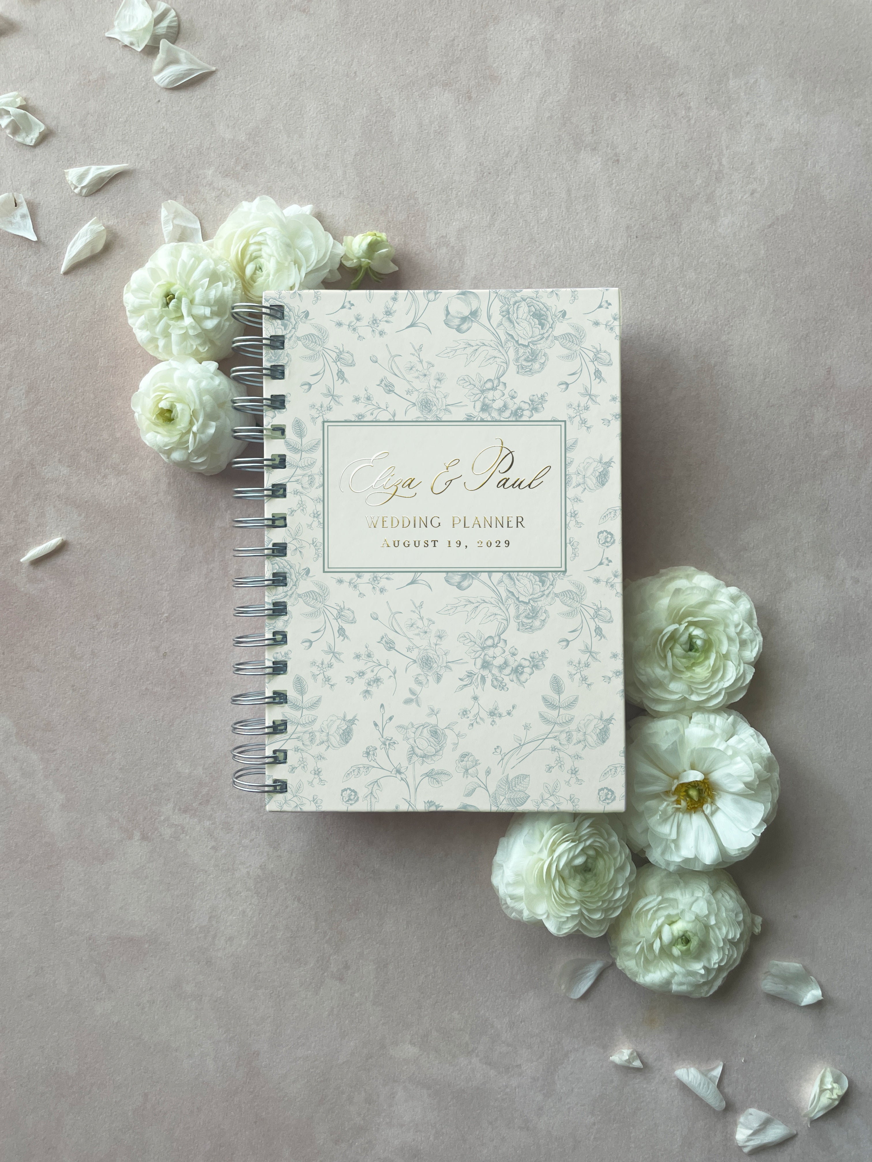 Personalized Blue French Toile Wedding Planner