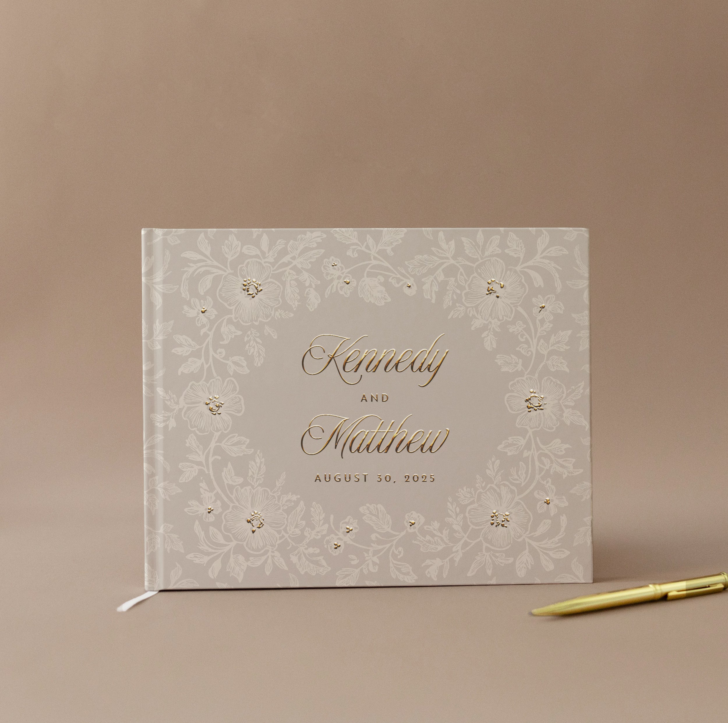 Personalized Floral Frame Wedding Guest Book