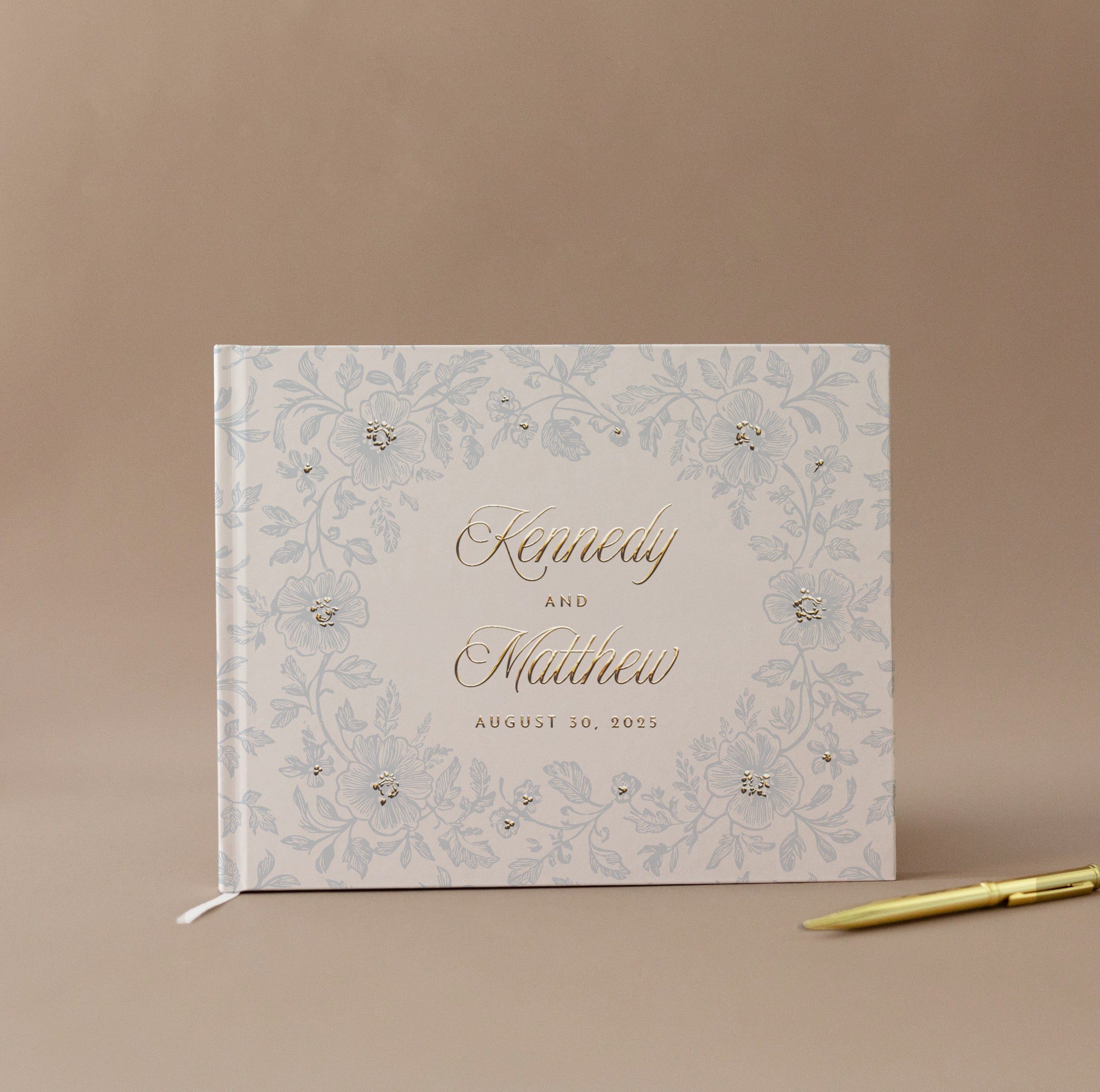 Personalized Floral Frame Wedding Guest Book