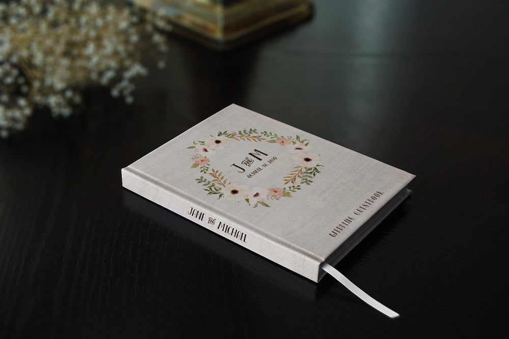 Personalized Rustic Hard Cover Guest Book