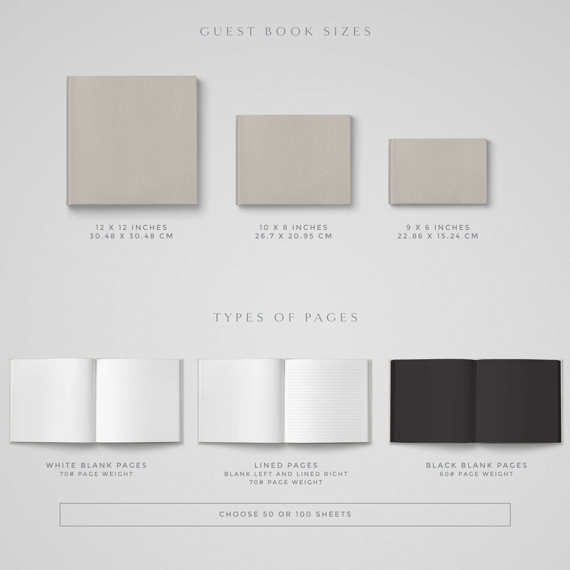 Taupe and Gold Minimalist Wedding Guest Book