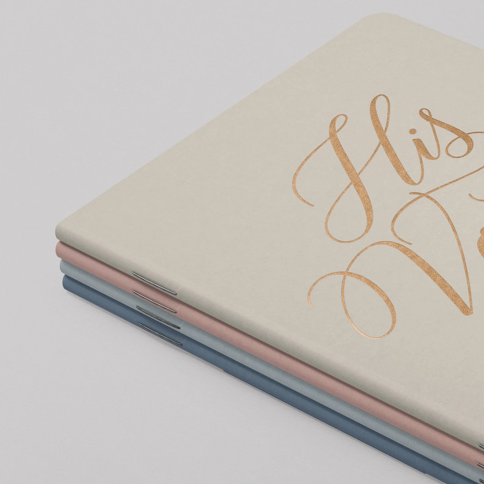 Personalized Foil Printed Vow Books - Set of Two