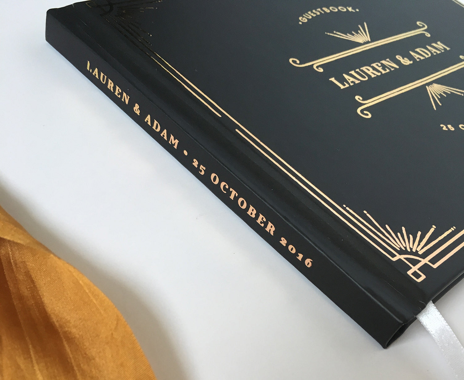Art Deco Black Wedding Guest Book