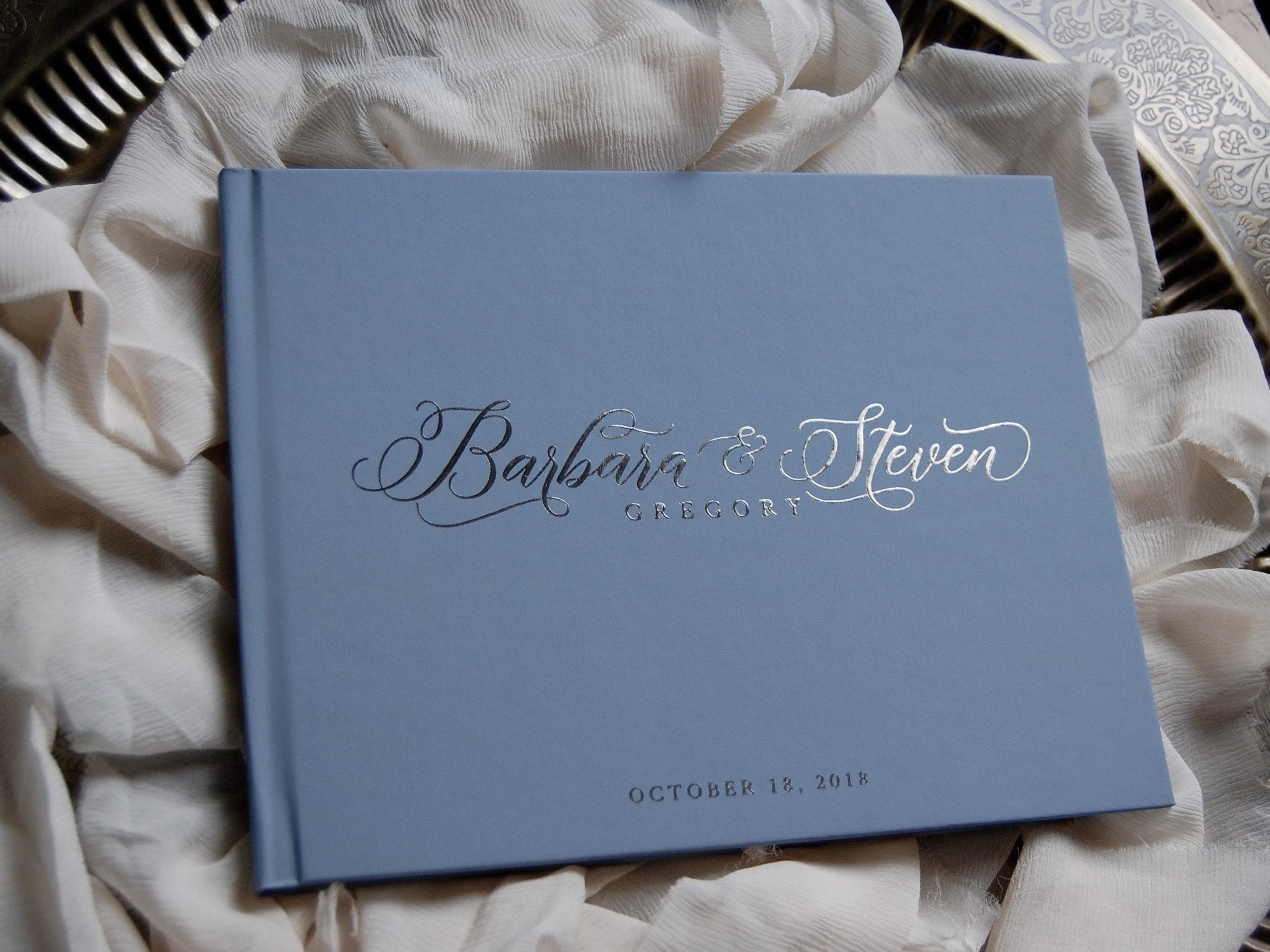 Wedding Guest Book Dusty Blue