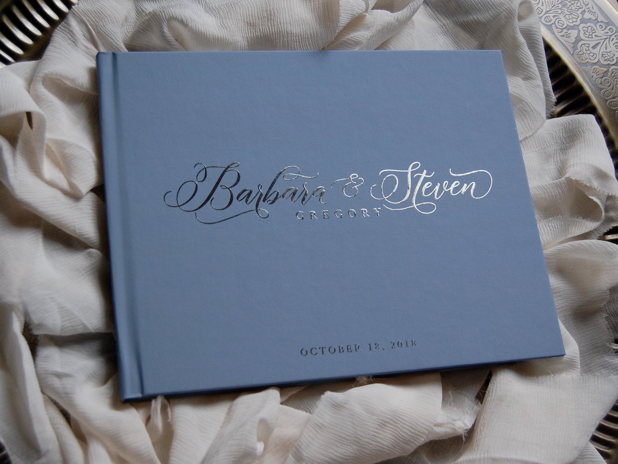 Wedding Guest Book Dusty Blue
