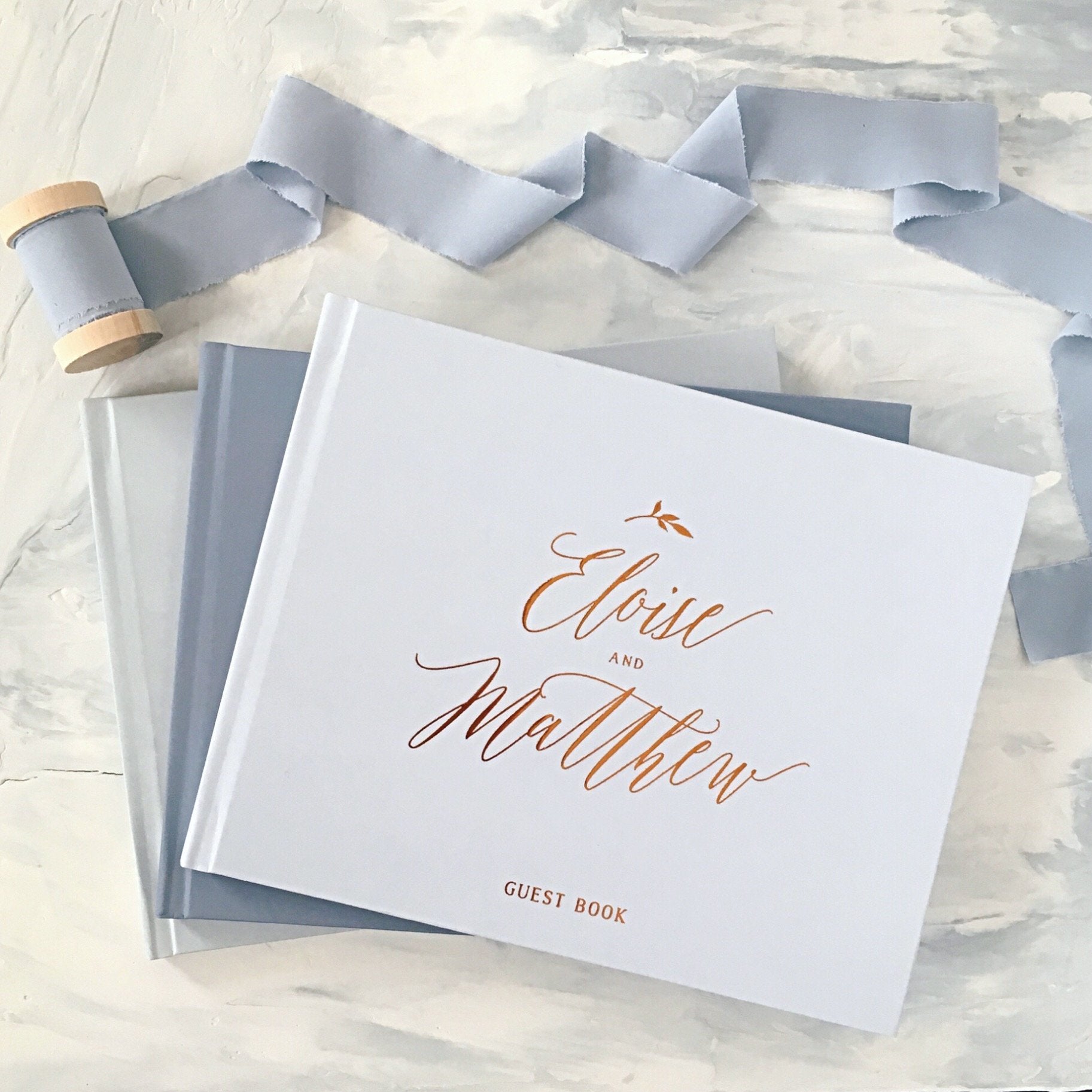Wedding Guest Book Dusty Blue
