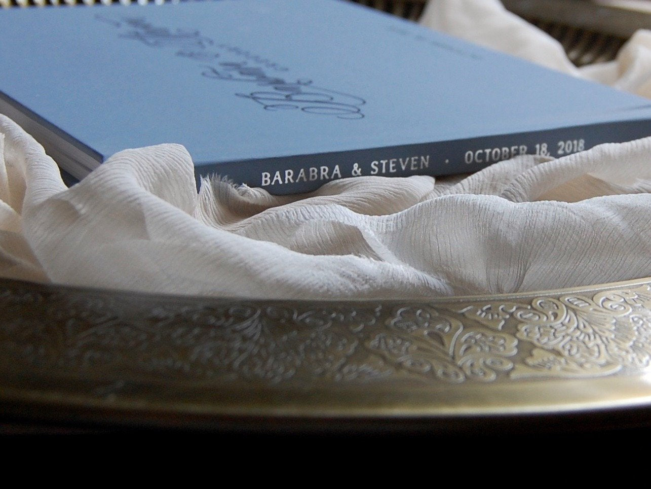 Wedding Guest Book Dusty Blue