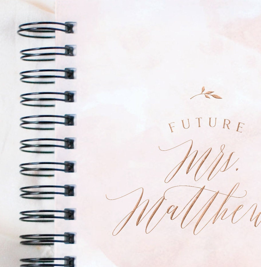 Personalized Blush Watercolor Wedding Planner Book
