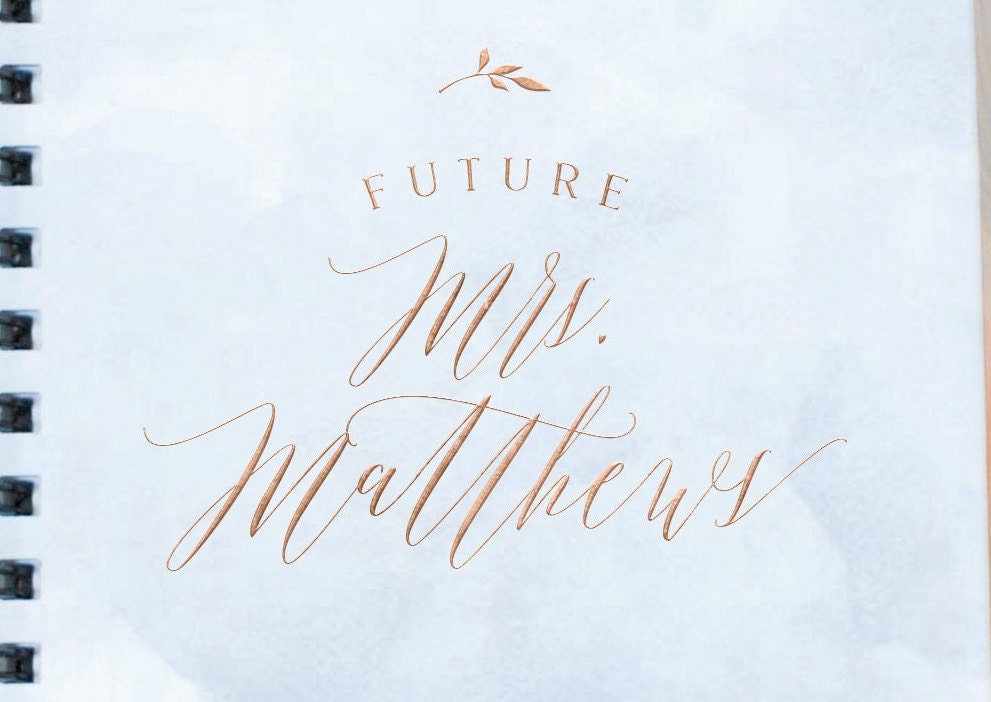 Personalized Light Blue Watercolor Wedding Planner Book