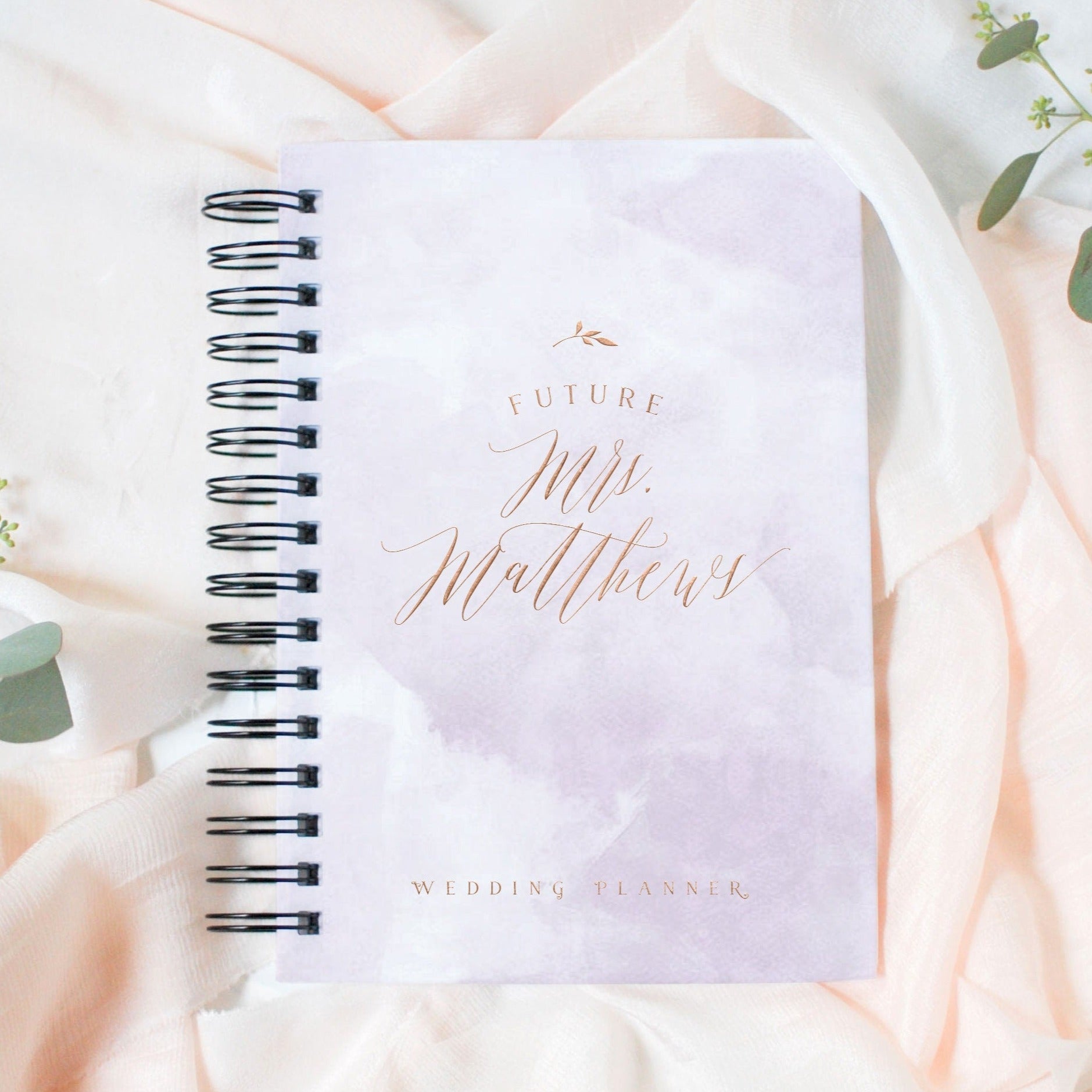 Lavender Watercolor Wedding Planner Book