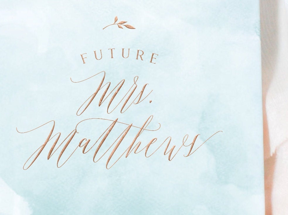 Turquoise Watercolor Wedding Planner Book