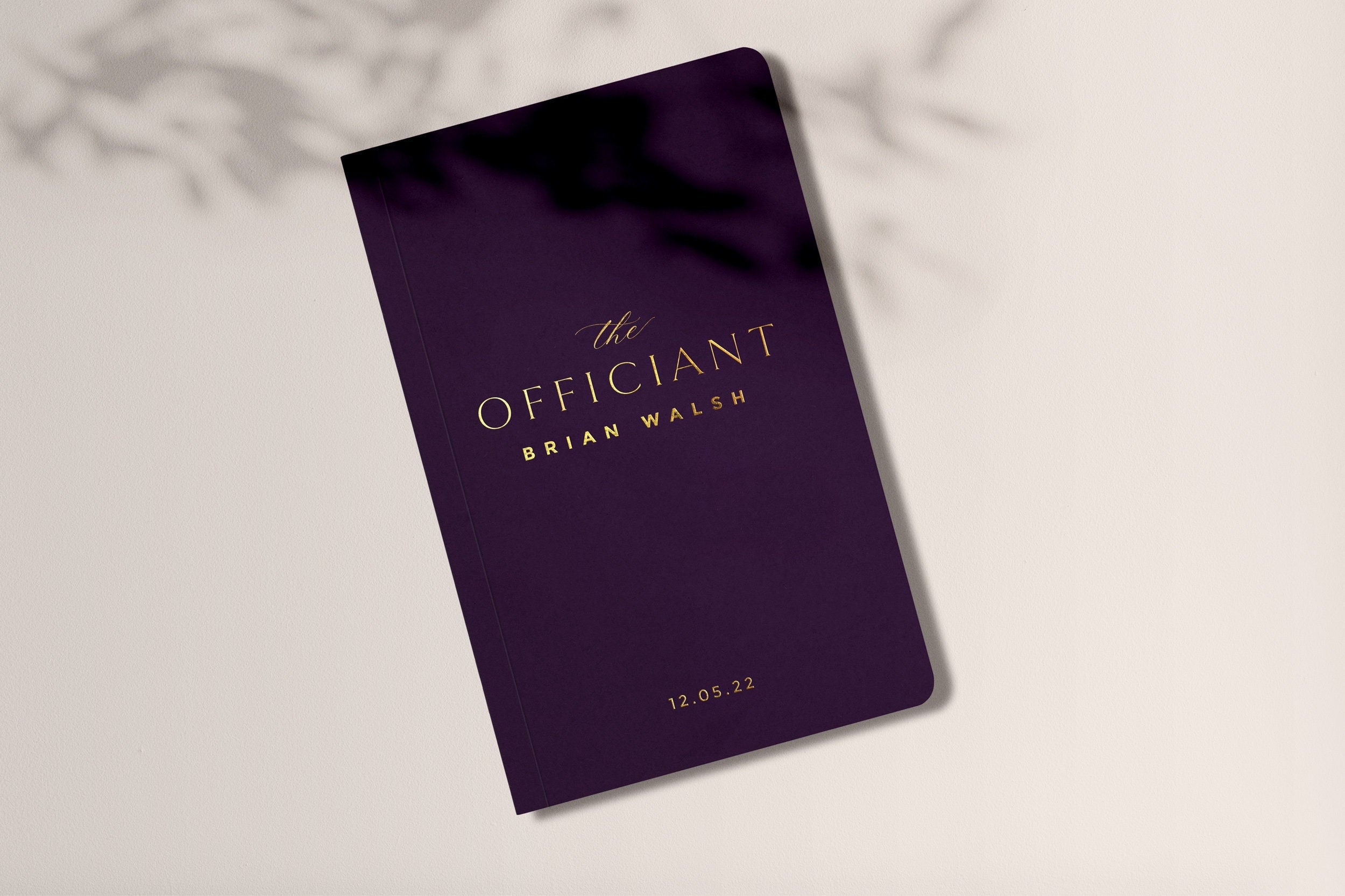 Personalized Purple Eggplant Officiant Book