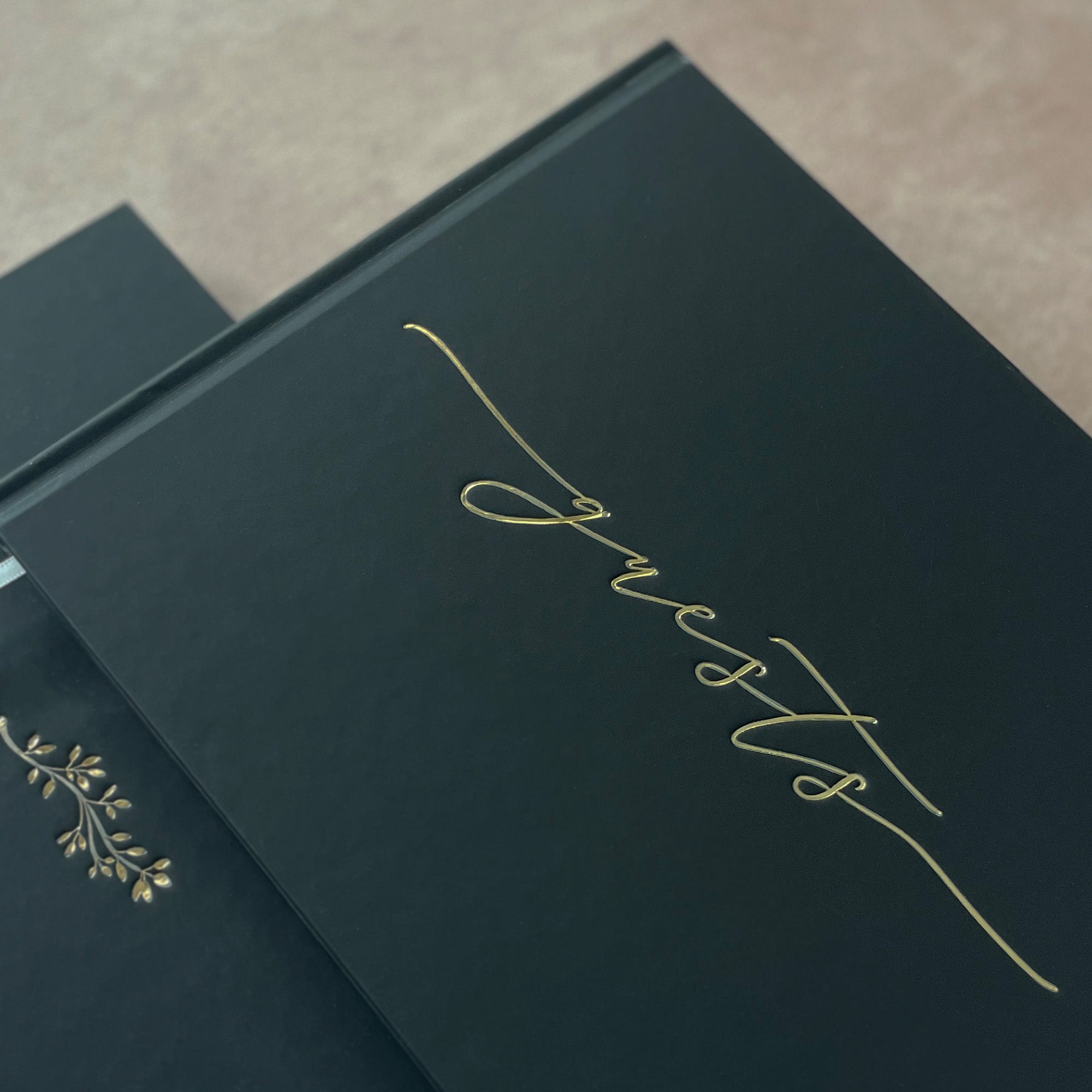 Minimalist Nude Black Guest Book