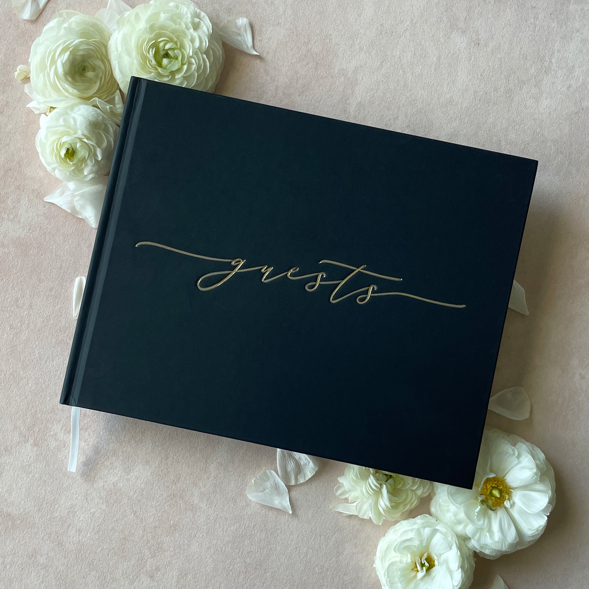 Minimalist Nude Black Guest Book