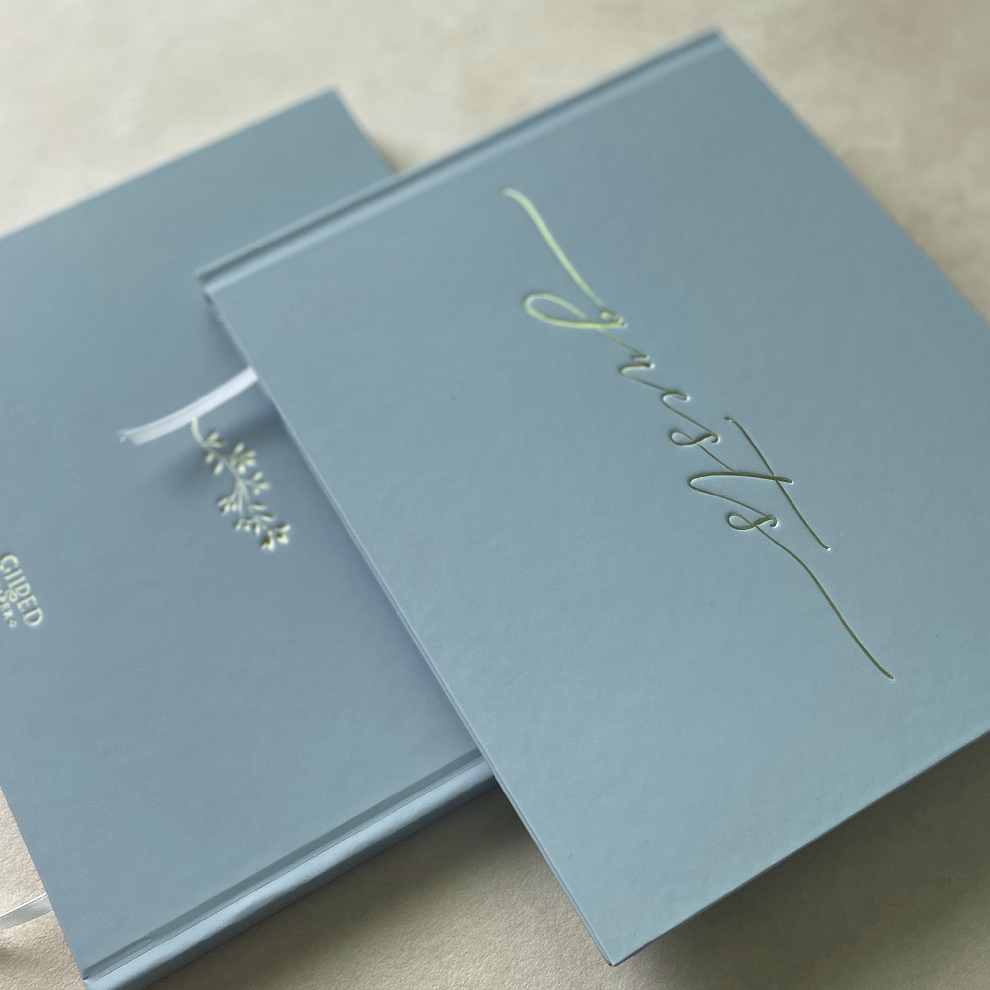 Minimalist Dusty Blue Guest Book
