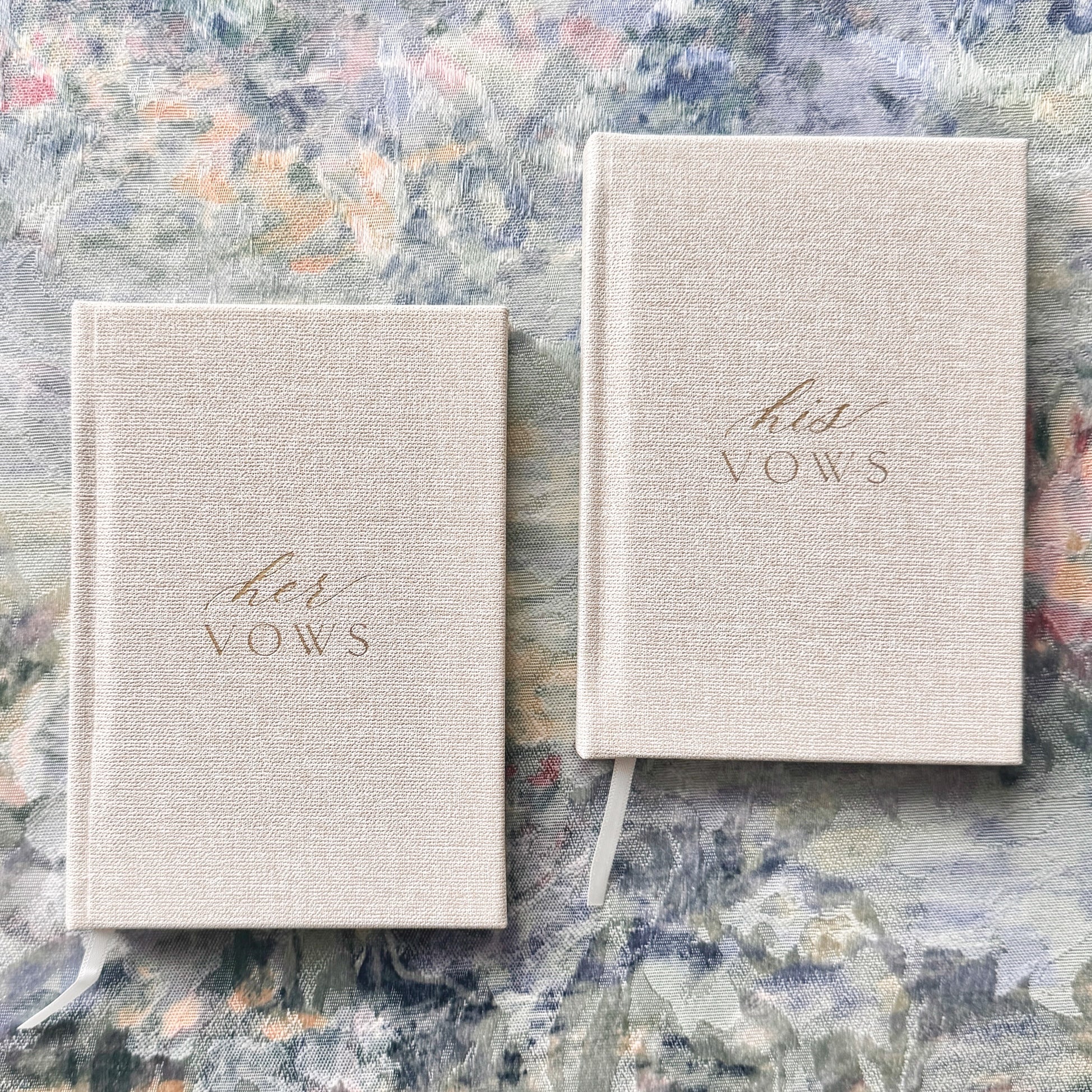 Elegant Hard Cover Vow Books Set of Two - His and Hers