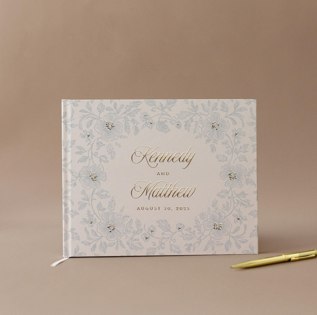 Personalized Wedding Guest Book Custom Foil Guest Book Instant Photo Guest Book Rustic Wedding Keepsake Brown Elegant Wedding Espresso Gold