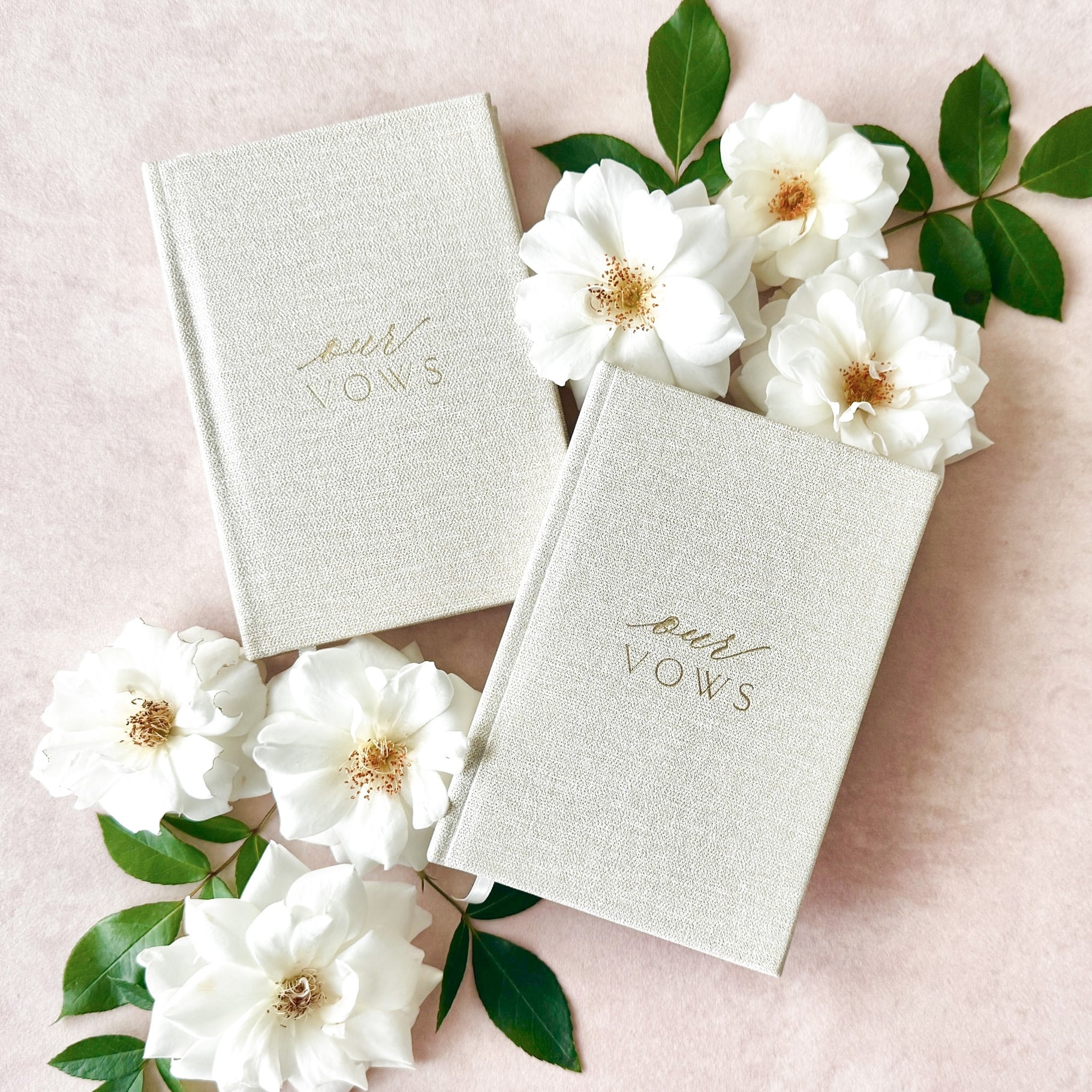 Elegant Hard Cover Vow Books Set of Two - Our Vows