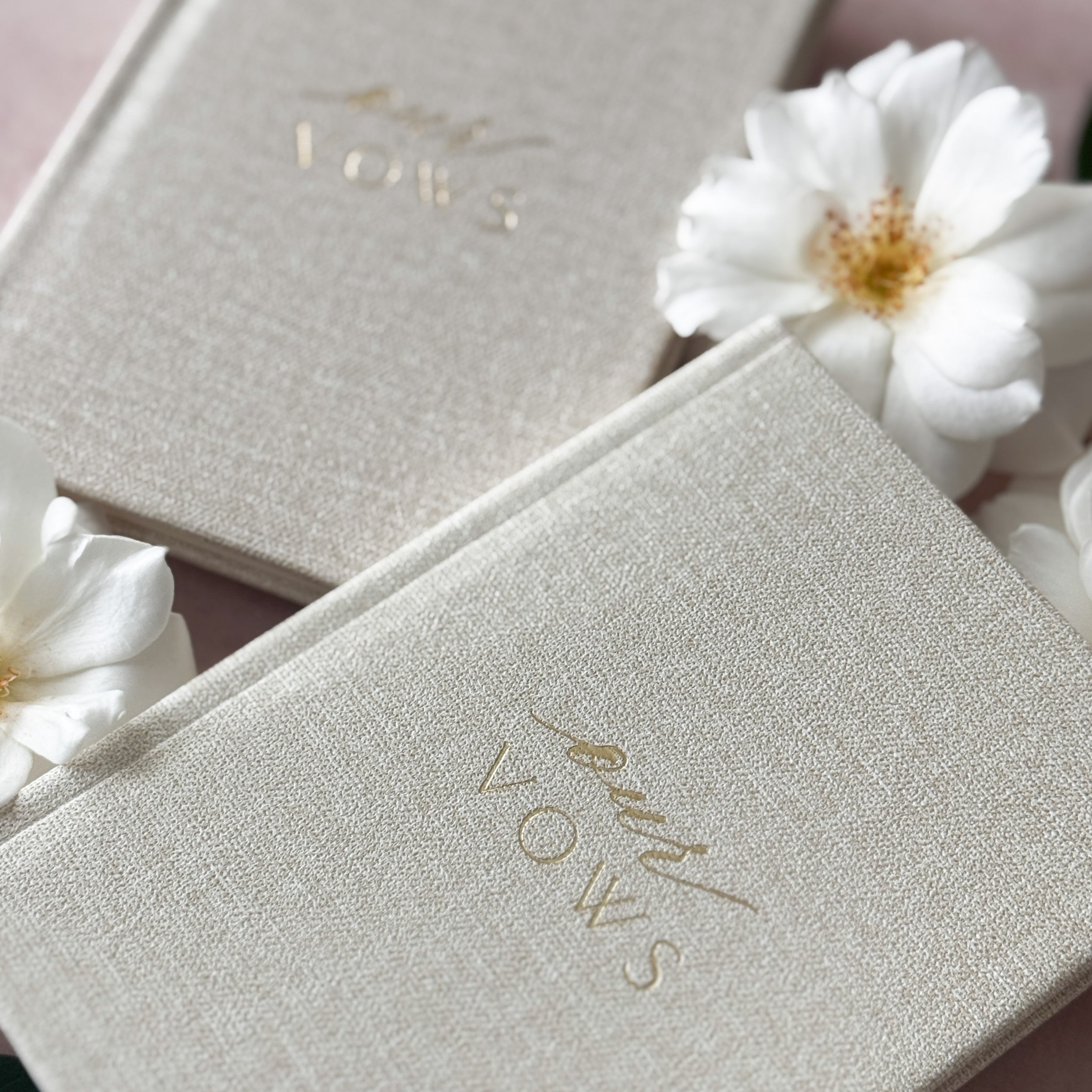 Elegant Hard Cover Vow Books Set of Two - His and Hers