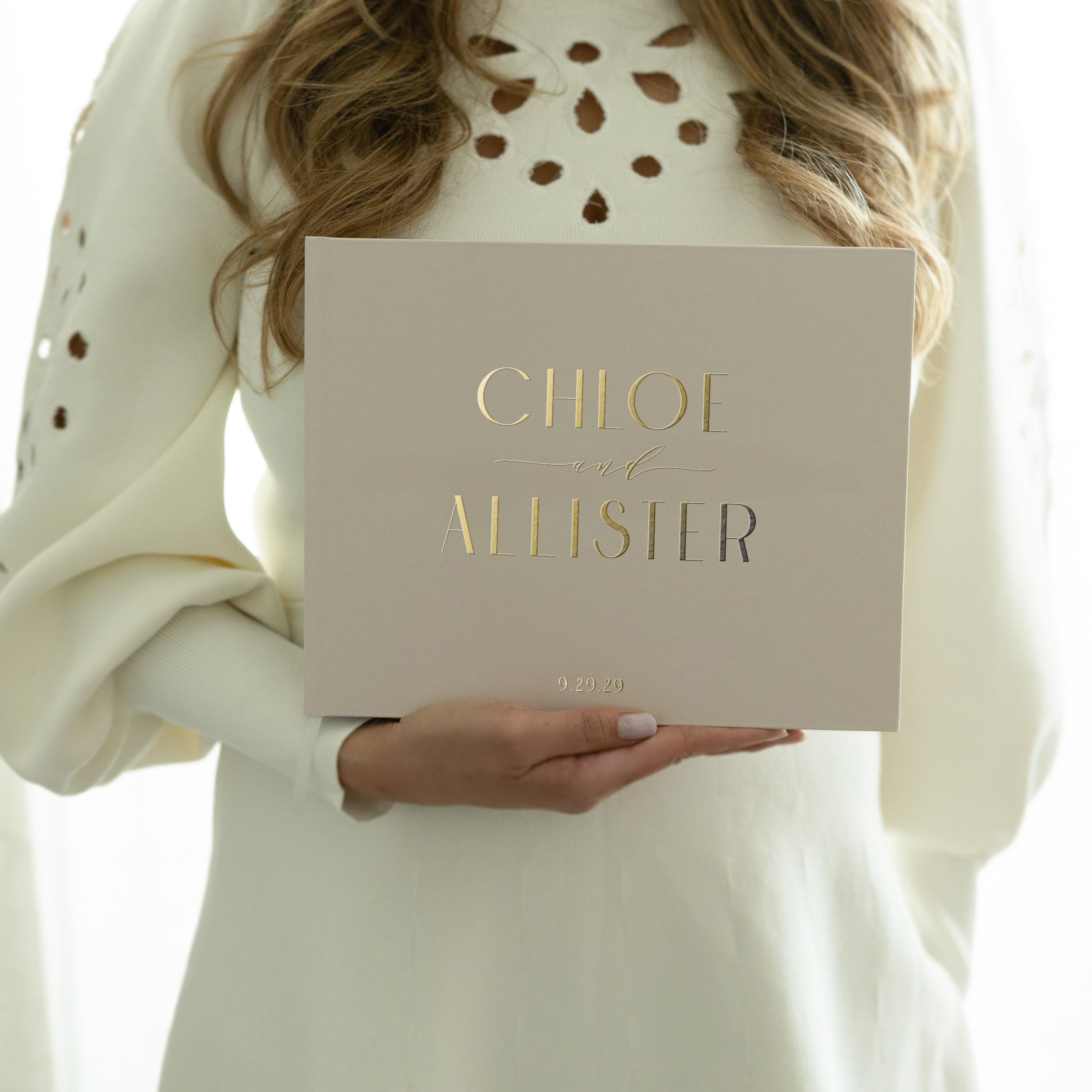 Personalized Beige Guest Book Minimalist