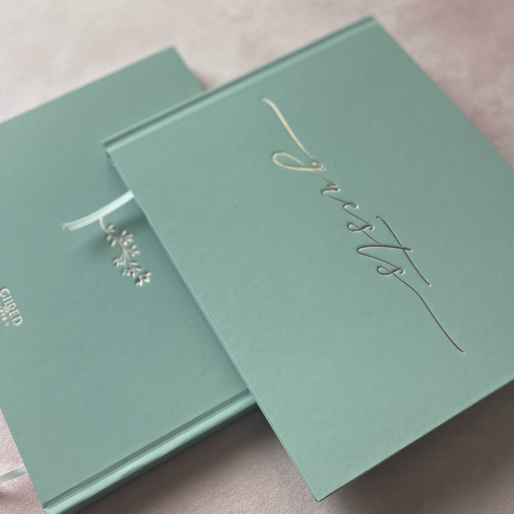 Minimalist Nude Sage Green Guest Book