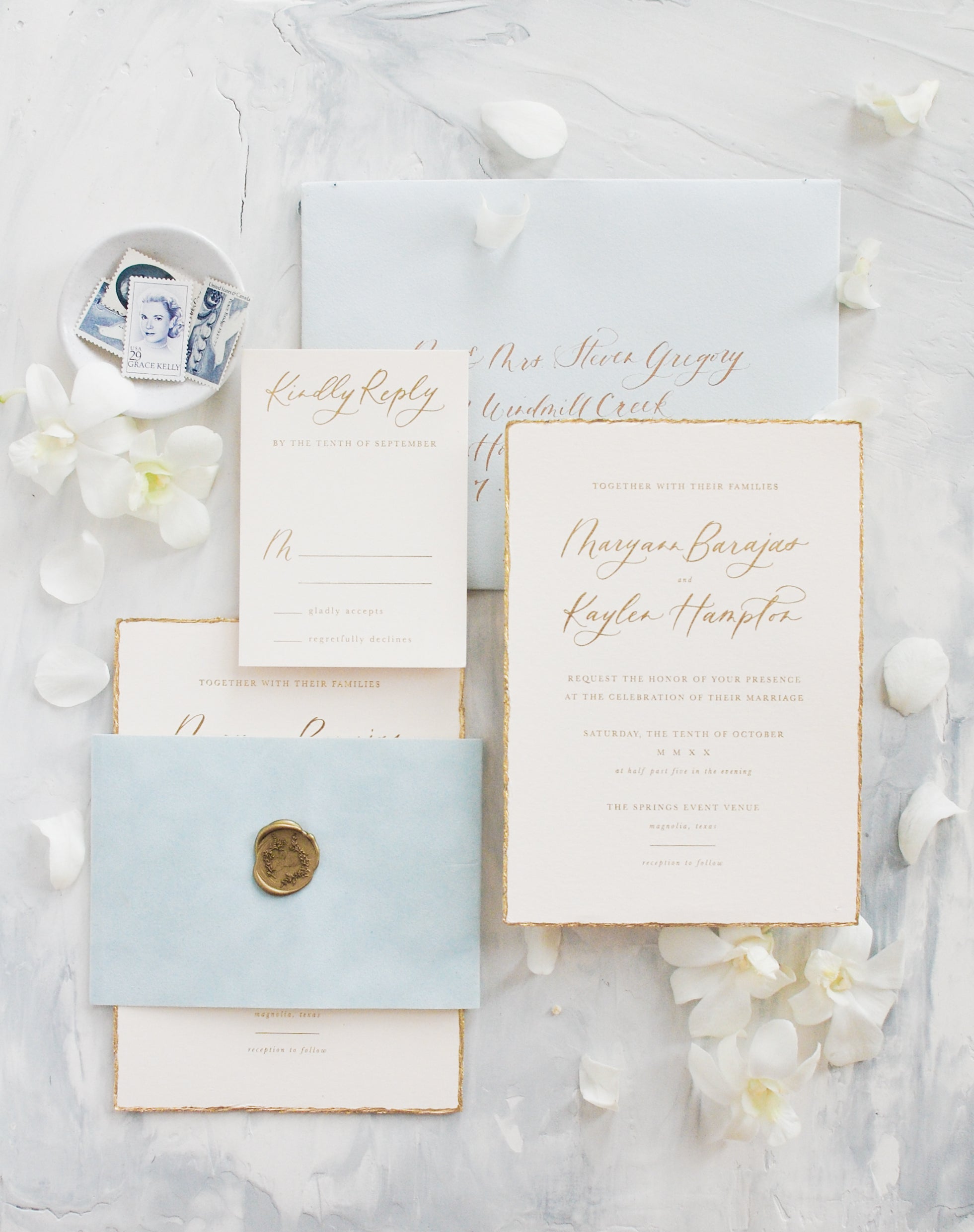 Gilded - Two Piece Invitation Suite