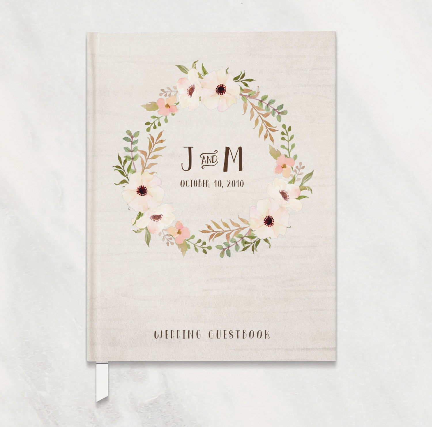 Personalized Rustic Hard Cover Guest Book
