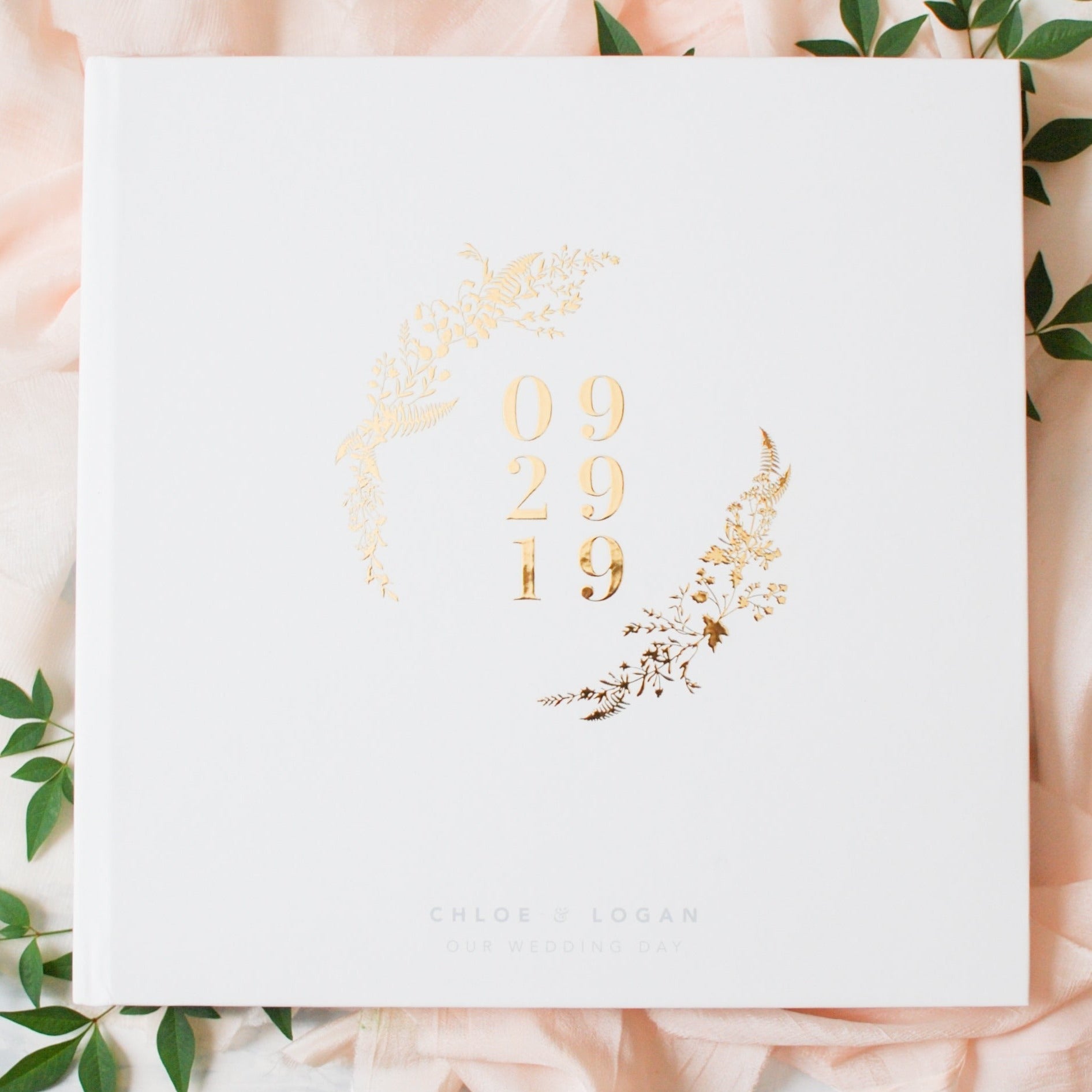 Gold Foil Botanical Wedding Guest Book