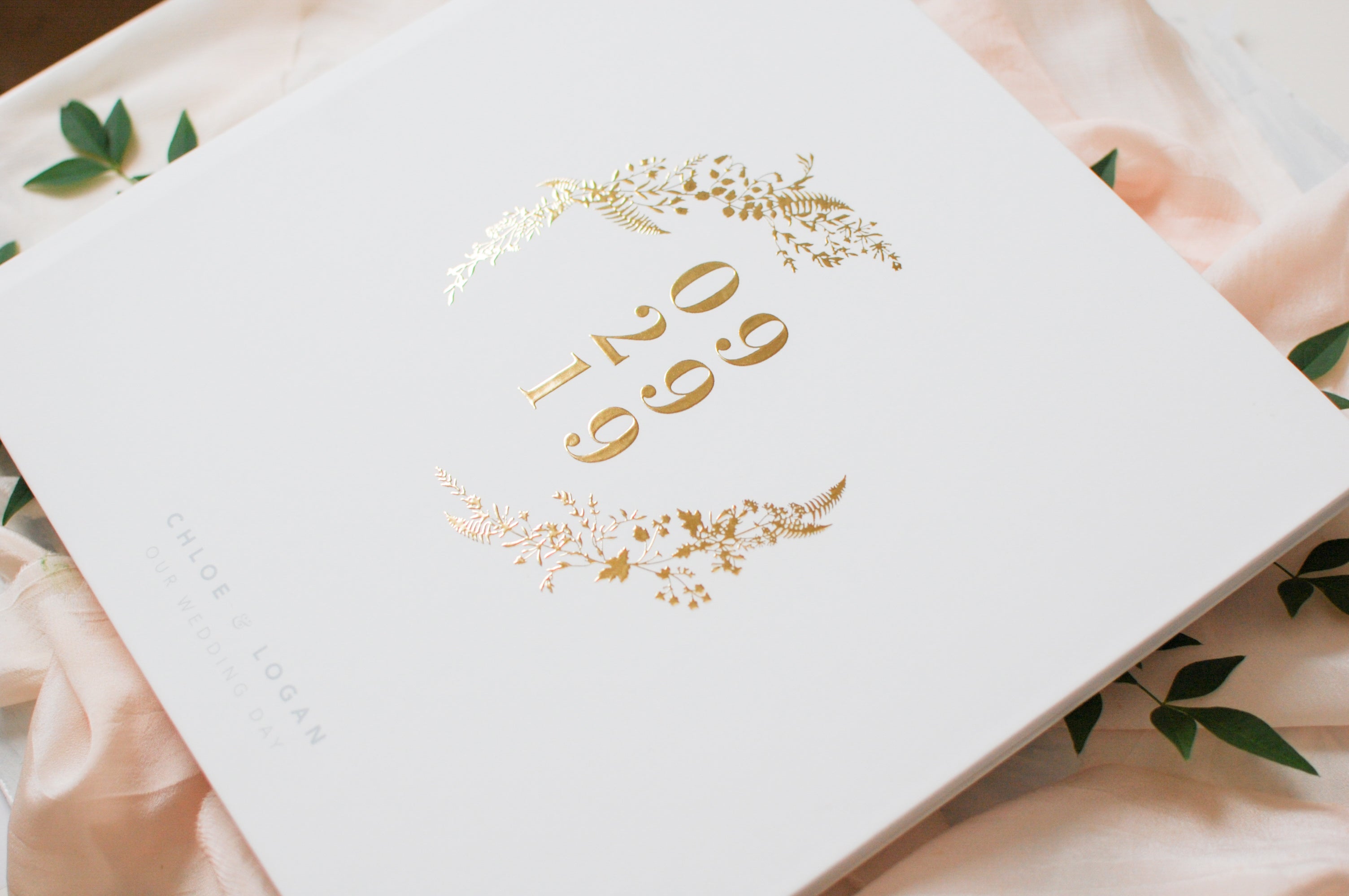 Gold Foil Botanical Wedding Guest Book