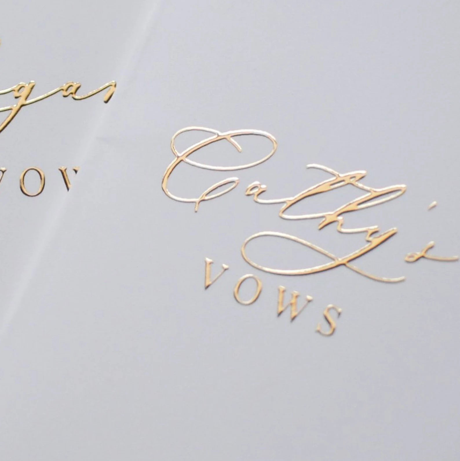 Personalized Foil Printed Vow Books - Set of Two