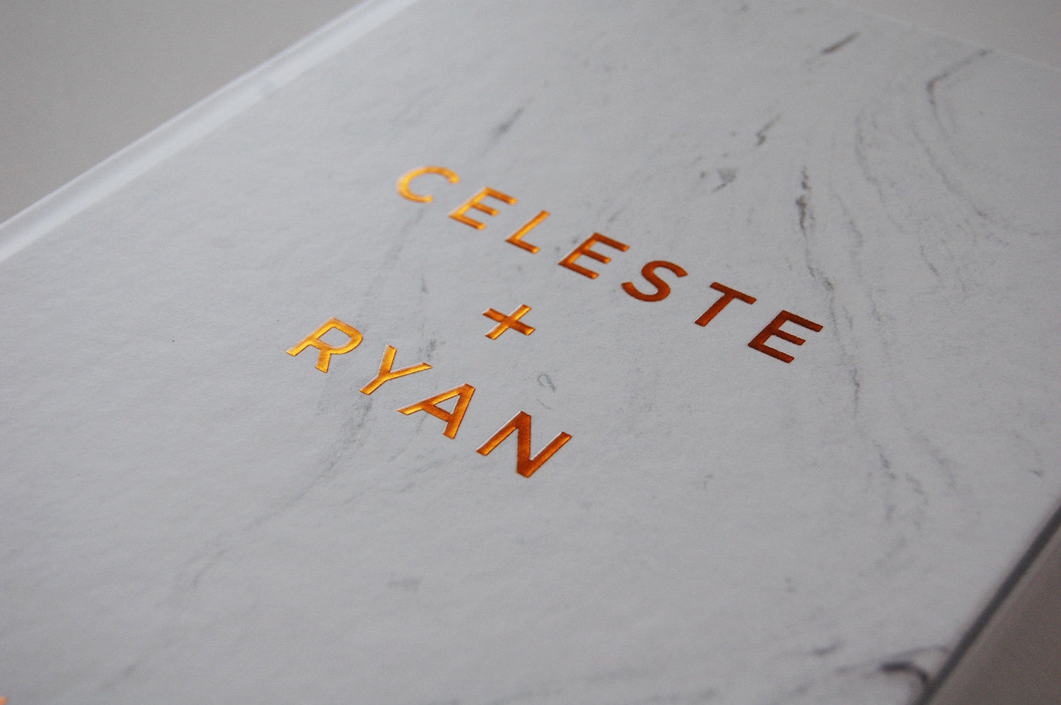 Marble and Real Copper Foil Wedding Guest Book