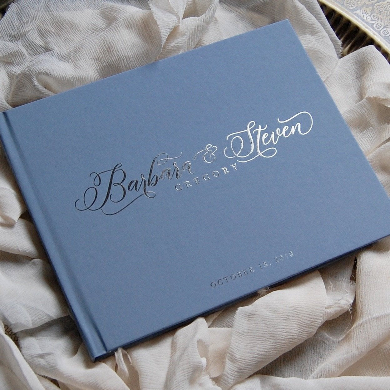 Wedding Guest Book Dusty Blue