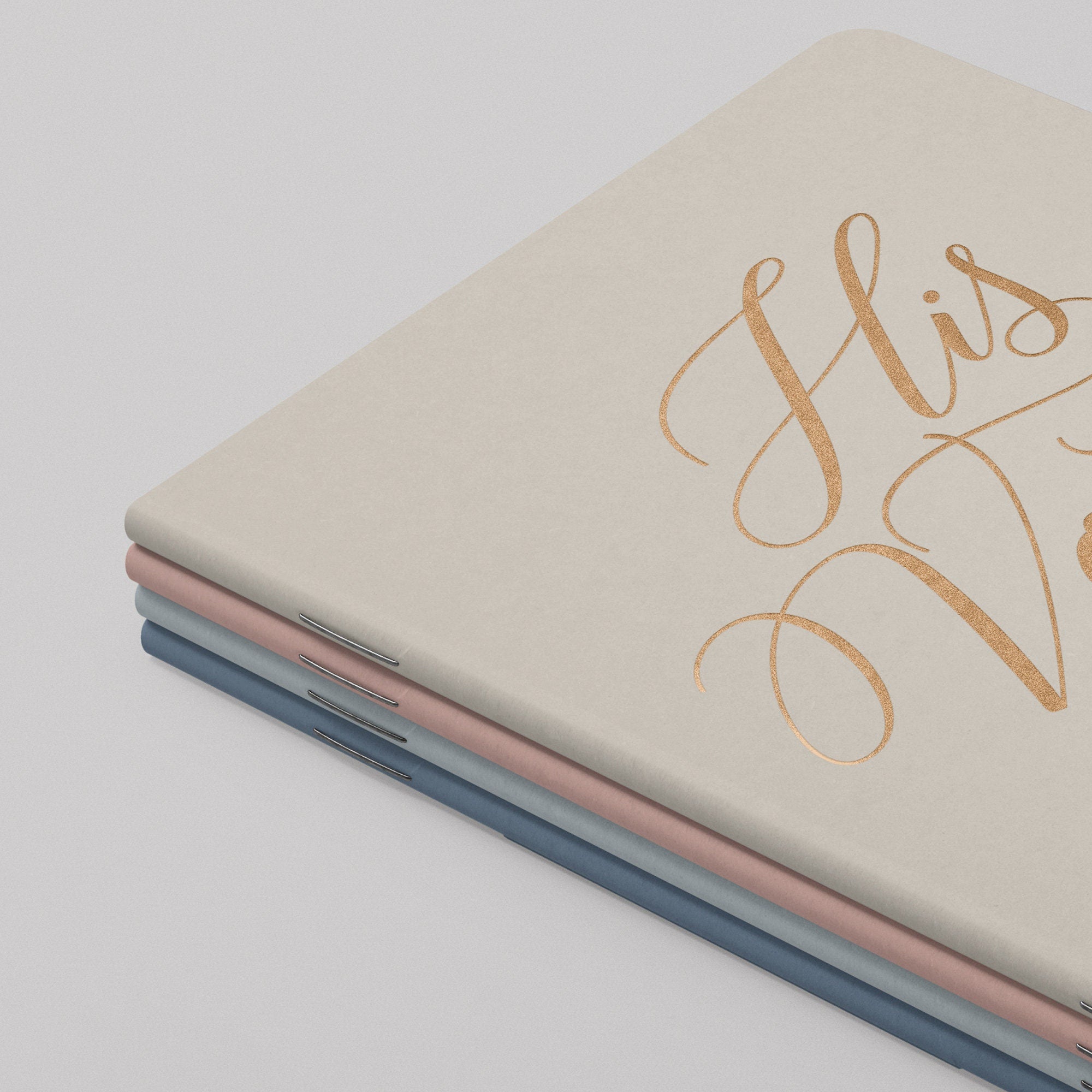 Personalized Rose Gold Vow Book Set - Set of Two