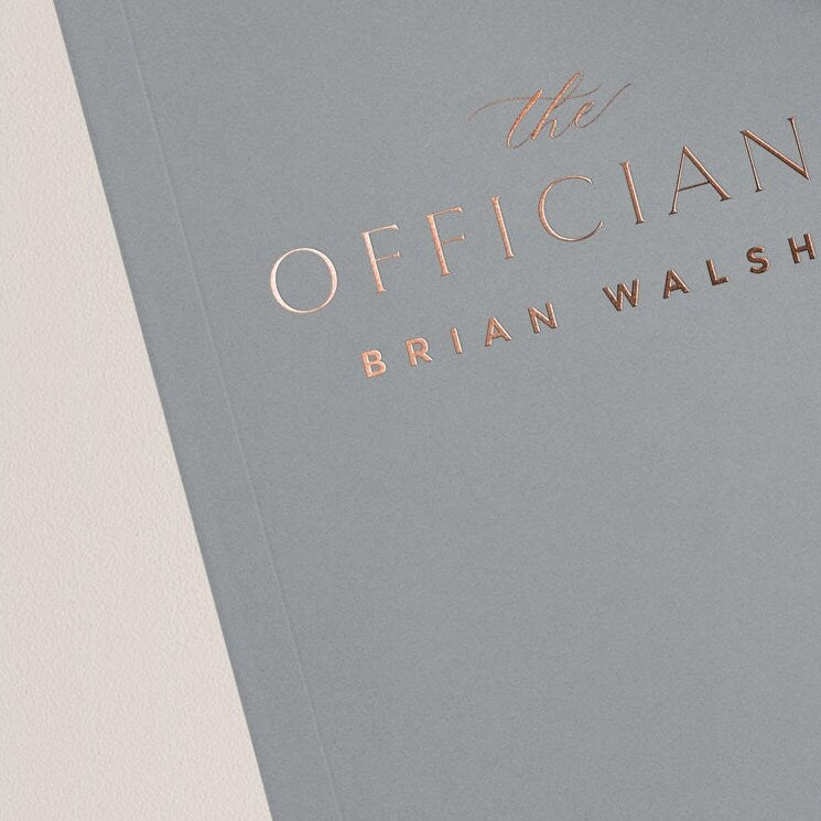 Personalized Grey and Rose Gold Wedding Officiant Book