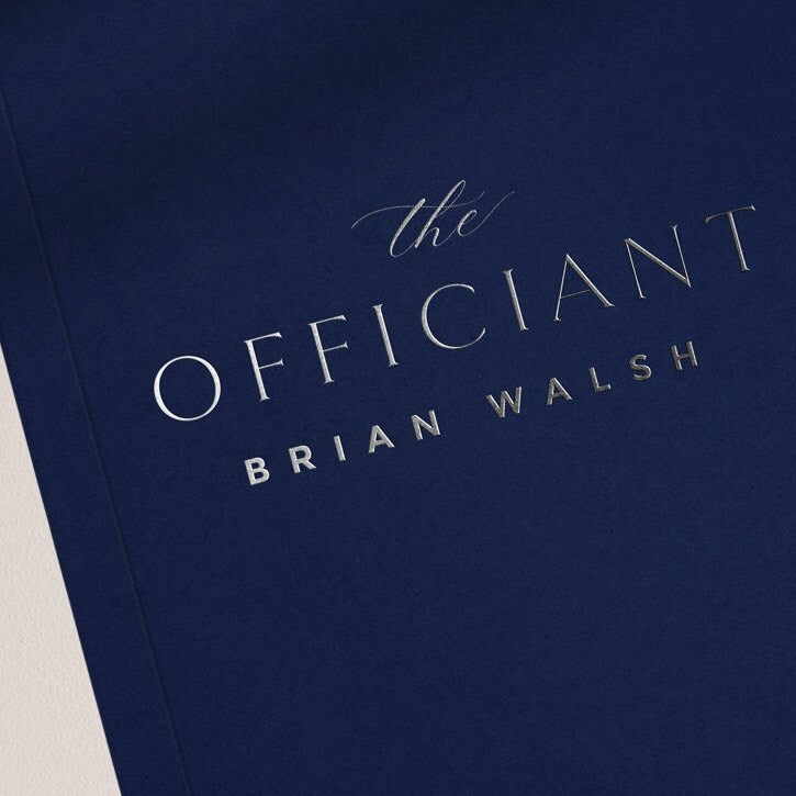 Personalized Navy Blue Officiant Book